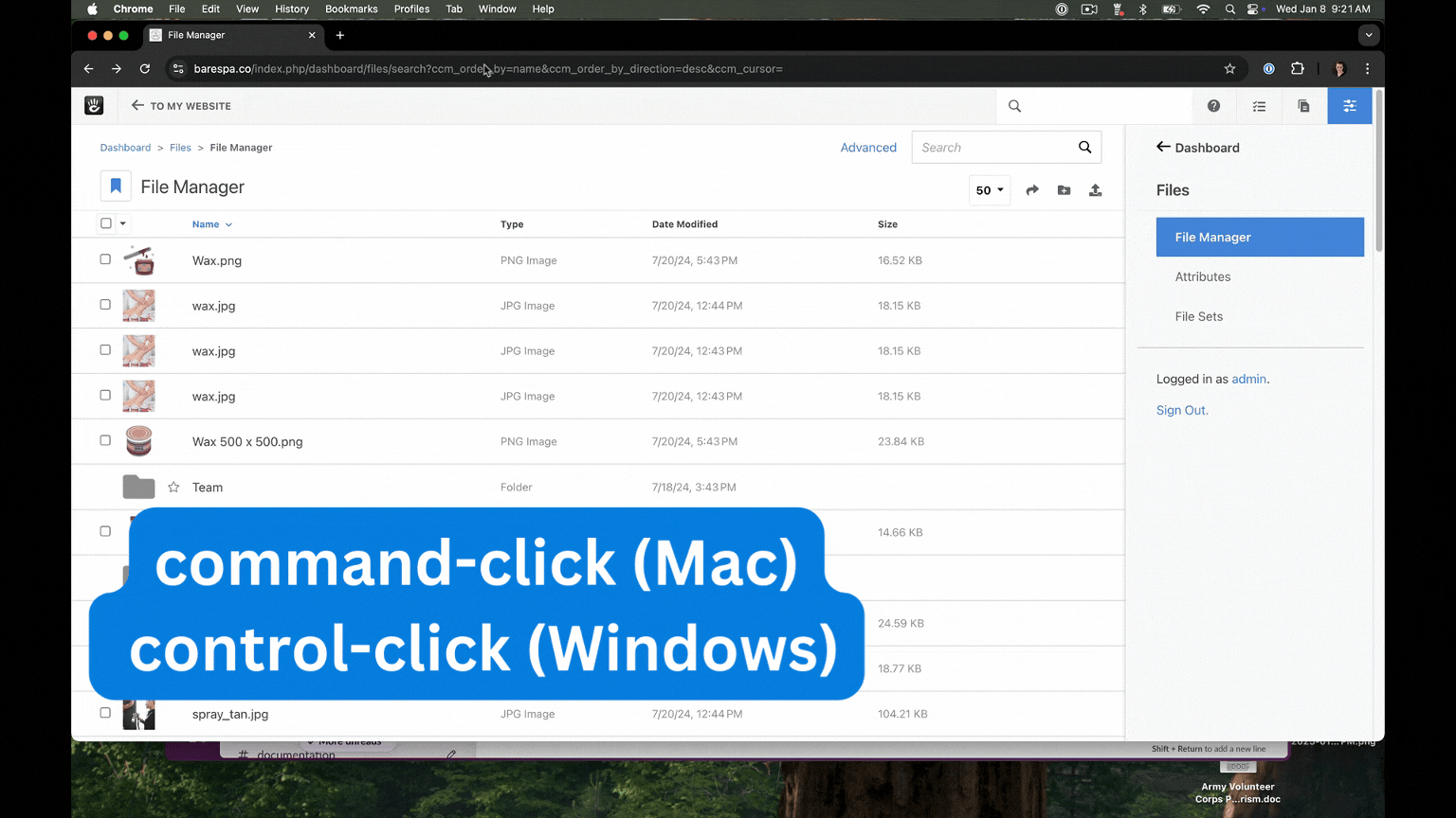 Command Click and New Dashboard Elements